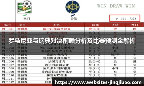 罗马尼亚与瑞典对决前瞻分析及比赛预测全解析